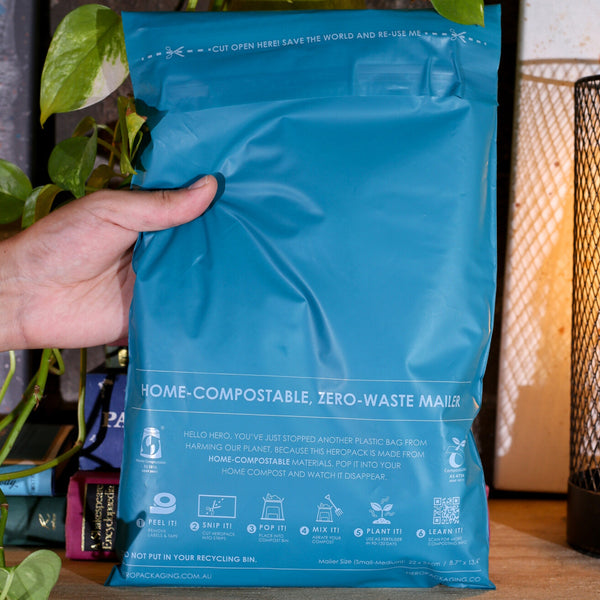 Teal / Green Home Compostable HEROPACK Mailers - from packs of 25