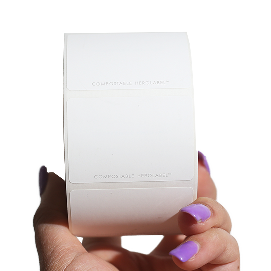 Compo Label HEROLABEL - Rectangle Compostable Labels - 5cm x 3.5cm (1000 labels pe ...
